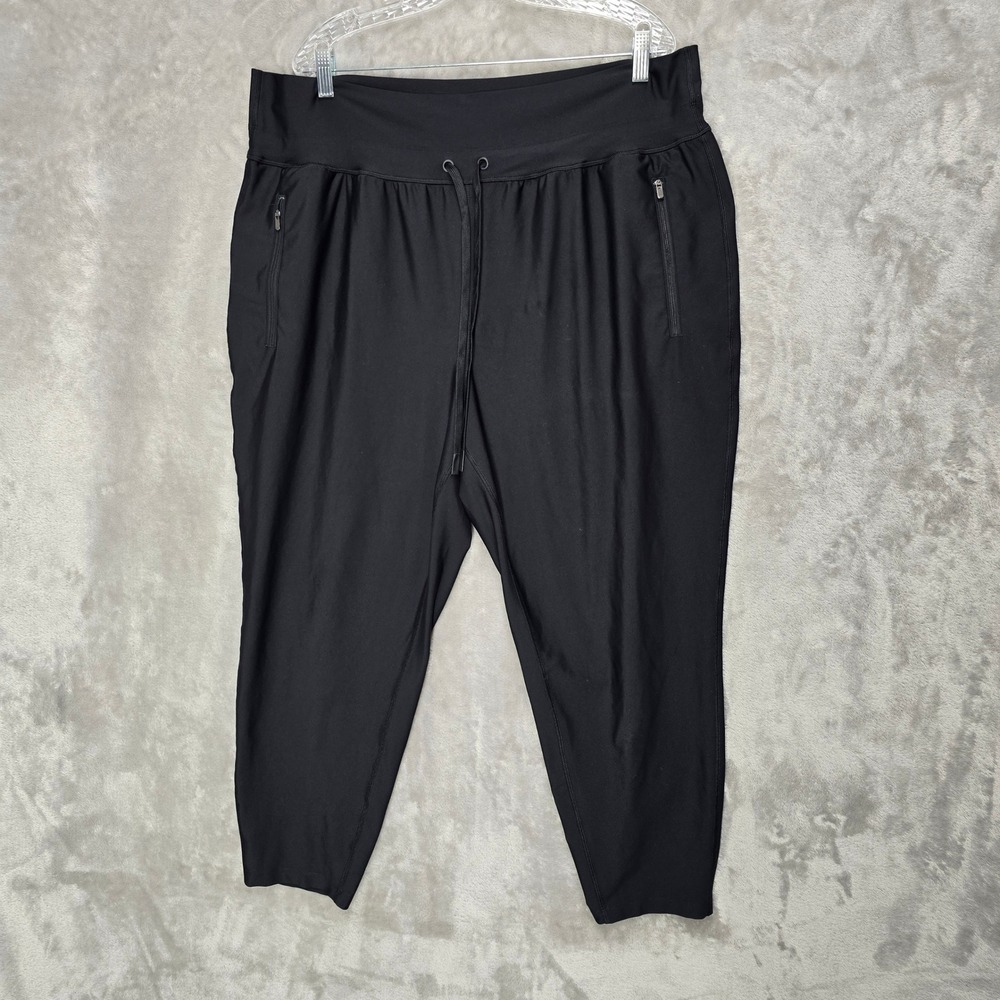 Old Navy Active Jogger Women 2X Black Powersoft Go-Dry High-Rise Athletic Pants